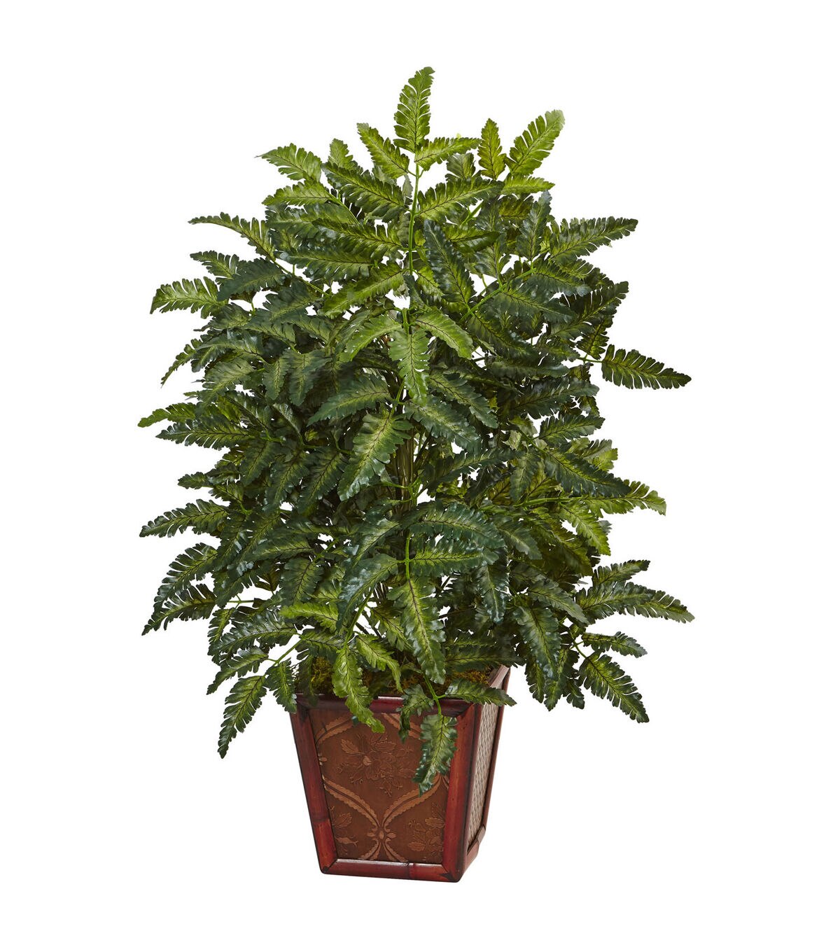Nearly Natural 32 Bracken Artificial Fern in Wooden Planter