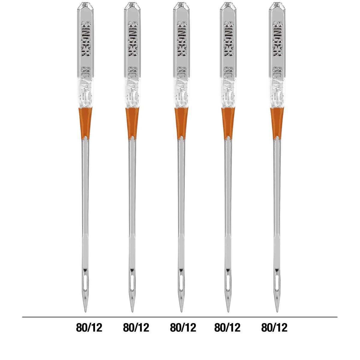 SINGER Universal Embroidery Sewing Machine Needles Size 80/11 5ct