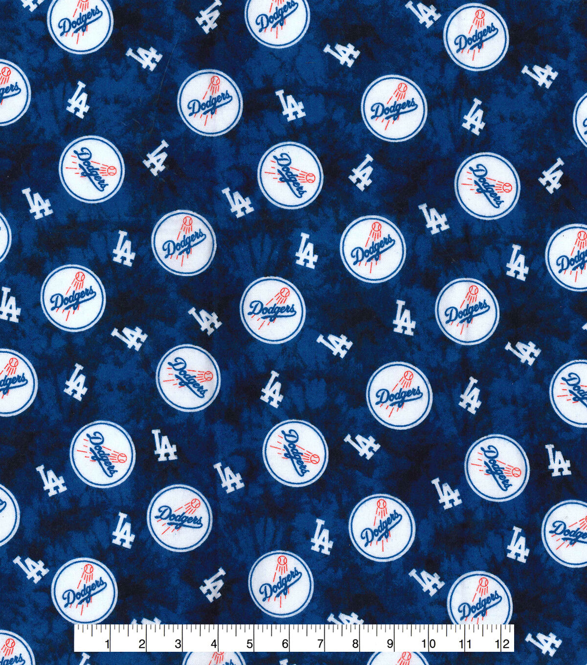 Fabric Traditions LA Dodgers Flannel Fabric Tie Dye