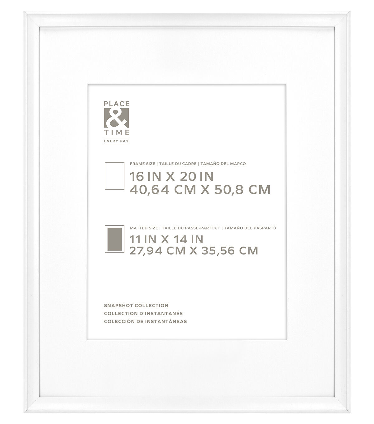 16 x 20 Matted to 11 x 14 Snapshot Gallery Frame by Place & Time