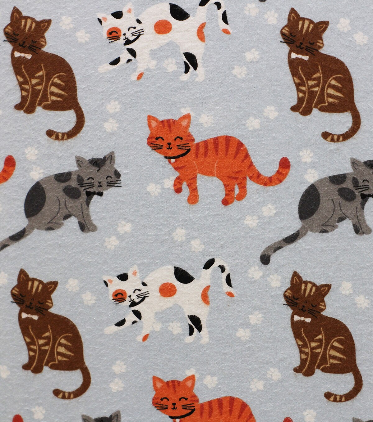 Tabby Cats On Blue Super Snuggle Flannel Fabric