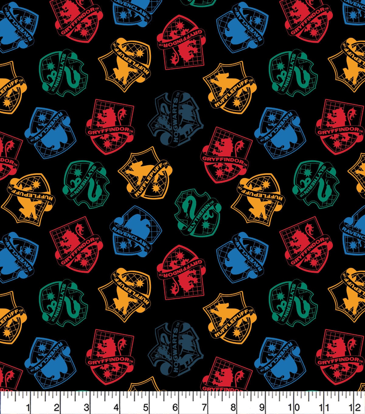 Harry Potter House Crest Toss Flannel Fabric