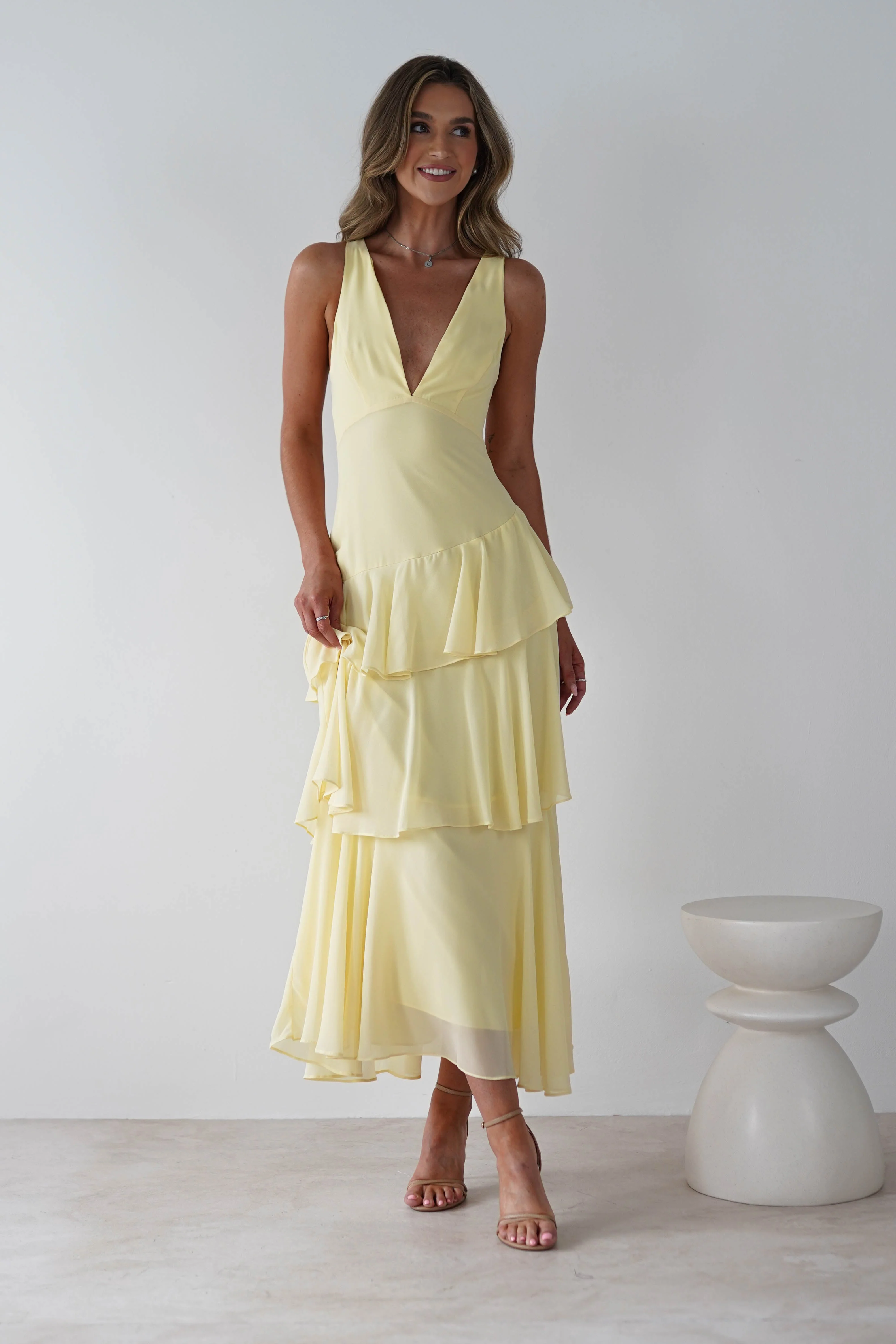 Andalusia Ruffle Maxi Dress | Yellow