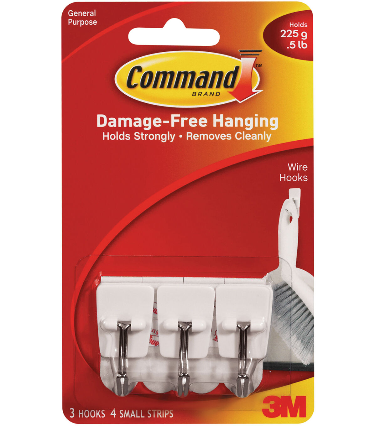 Command 7ct White Small Utensil Hooks & Adhesive Strips