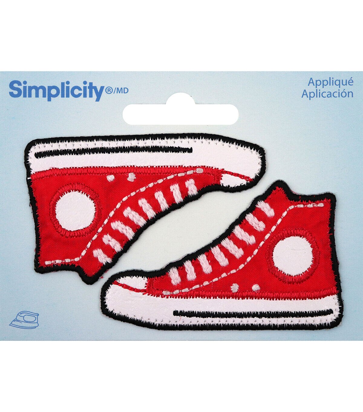 Simplicity 2.5 Red High Top Sneaker Iron On Patches 2pk