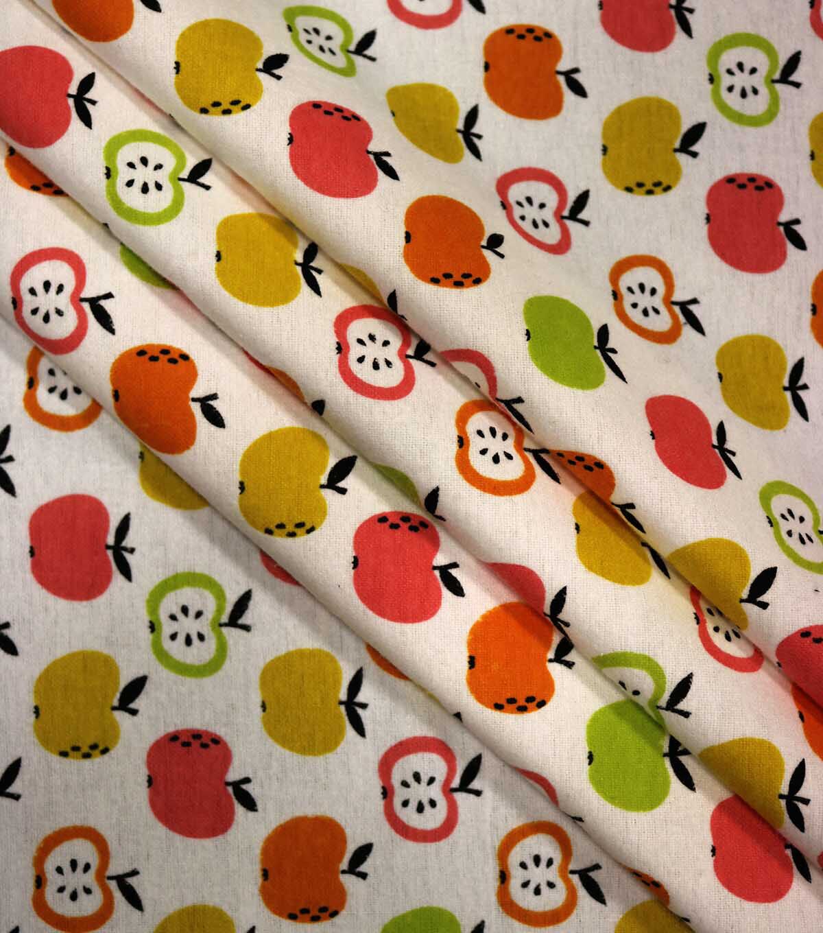 Apples On White Super Snuggle Flannel Fabric