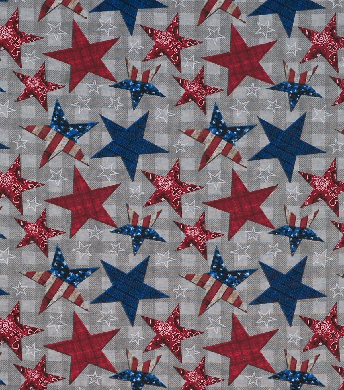 Pattern Americana Star Patriotic Cotton Fabric