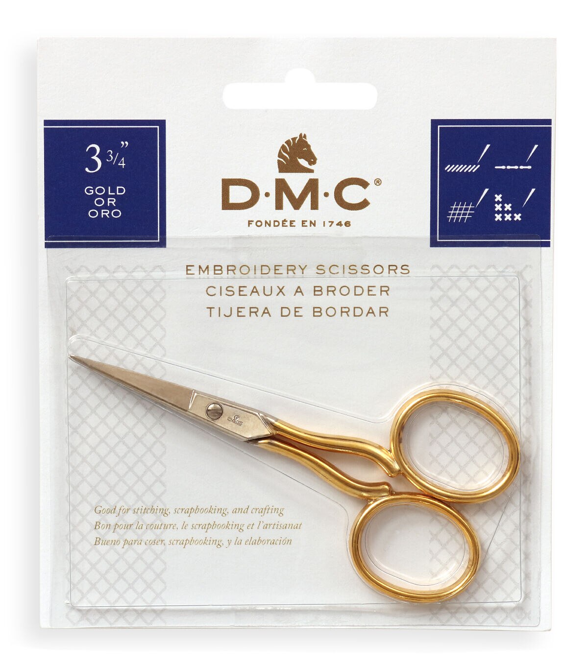 DMC Embroidery Scissors 3 3/4 Gold/Silver