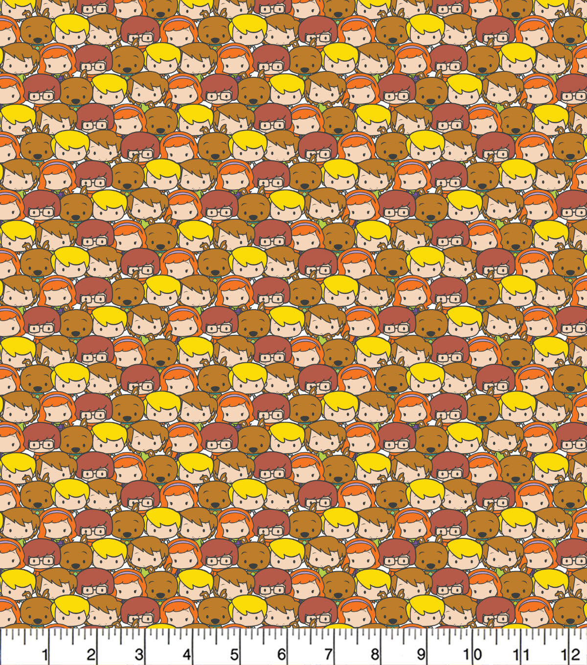 Scooby Doo Chibi Packed Cotton Fabric