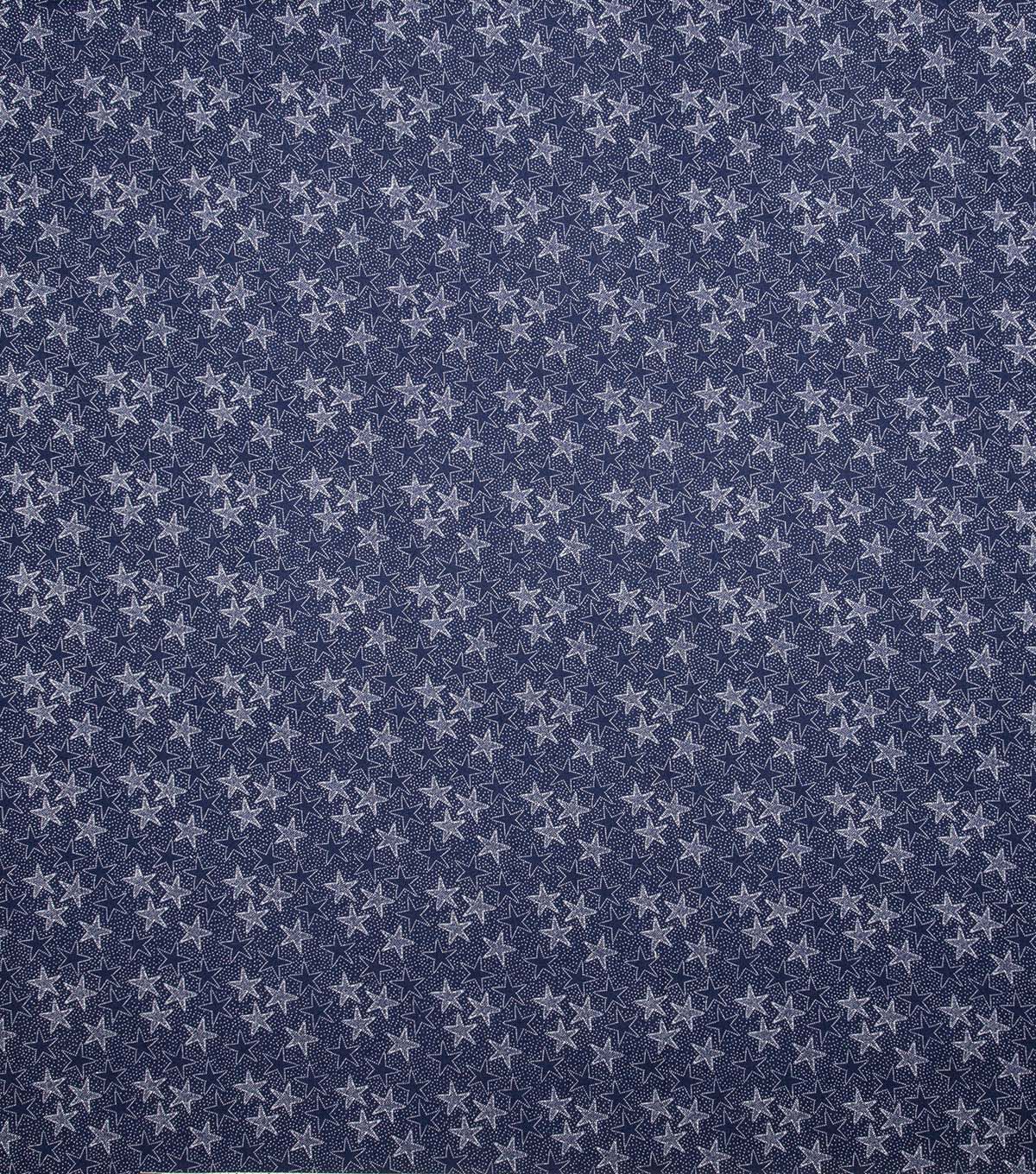 Dot Stars Navy Patriotic Cotton Fabric
