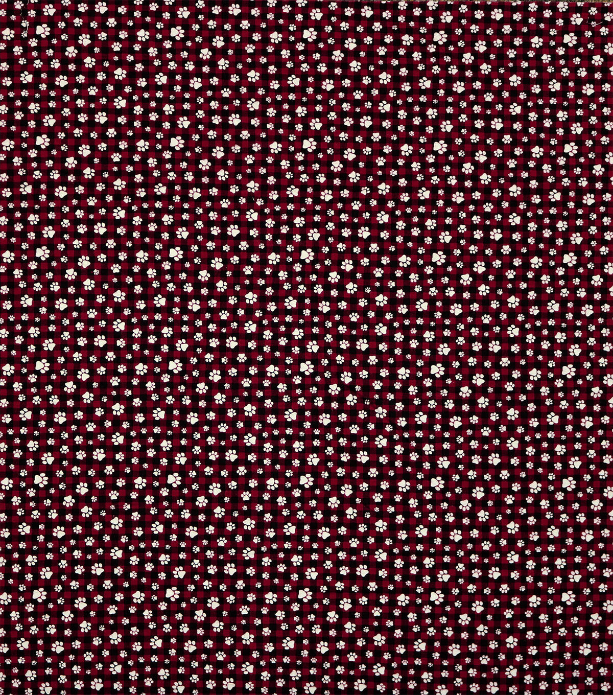 Paws On Red Check Super Snuggle Flannel Fabric