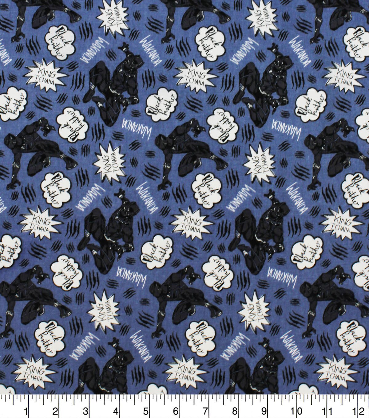 Marvel Doodle Cotton Fabric Black Panther