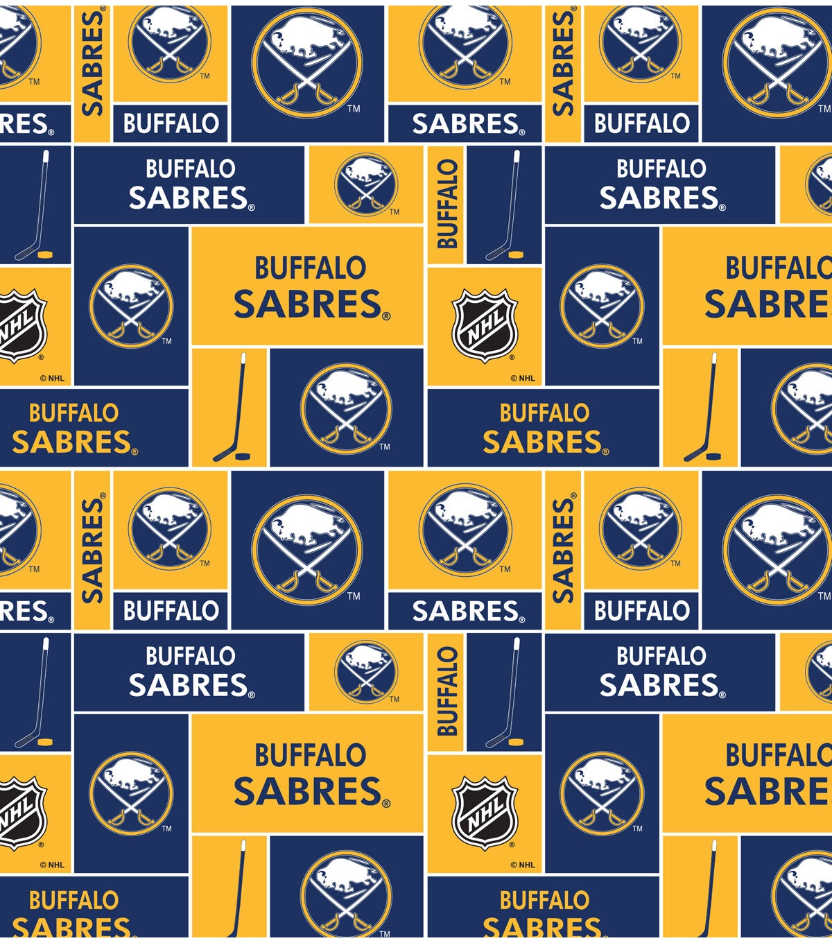 Buffalo Sabres Fleece Fabric Block