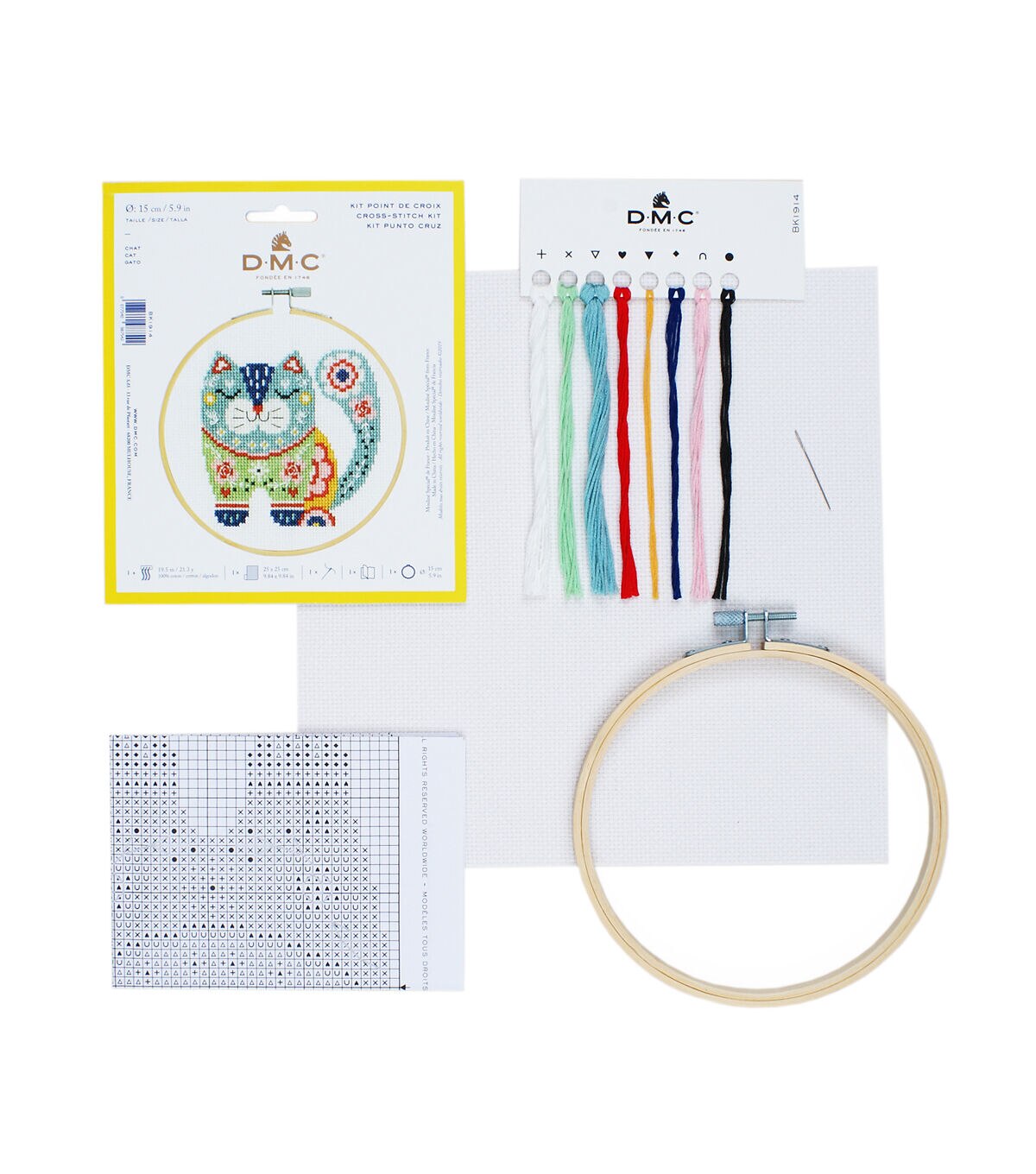 DMC 6 Cat Counted Cross Stitch Kit