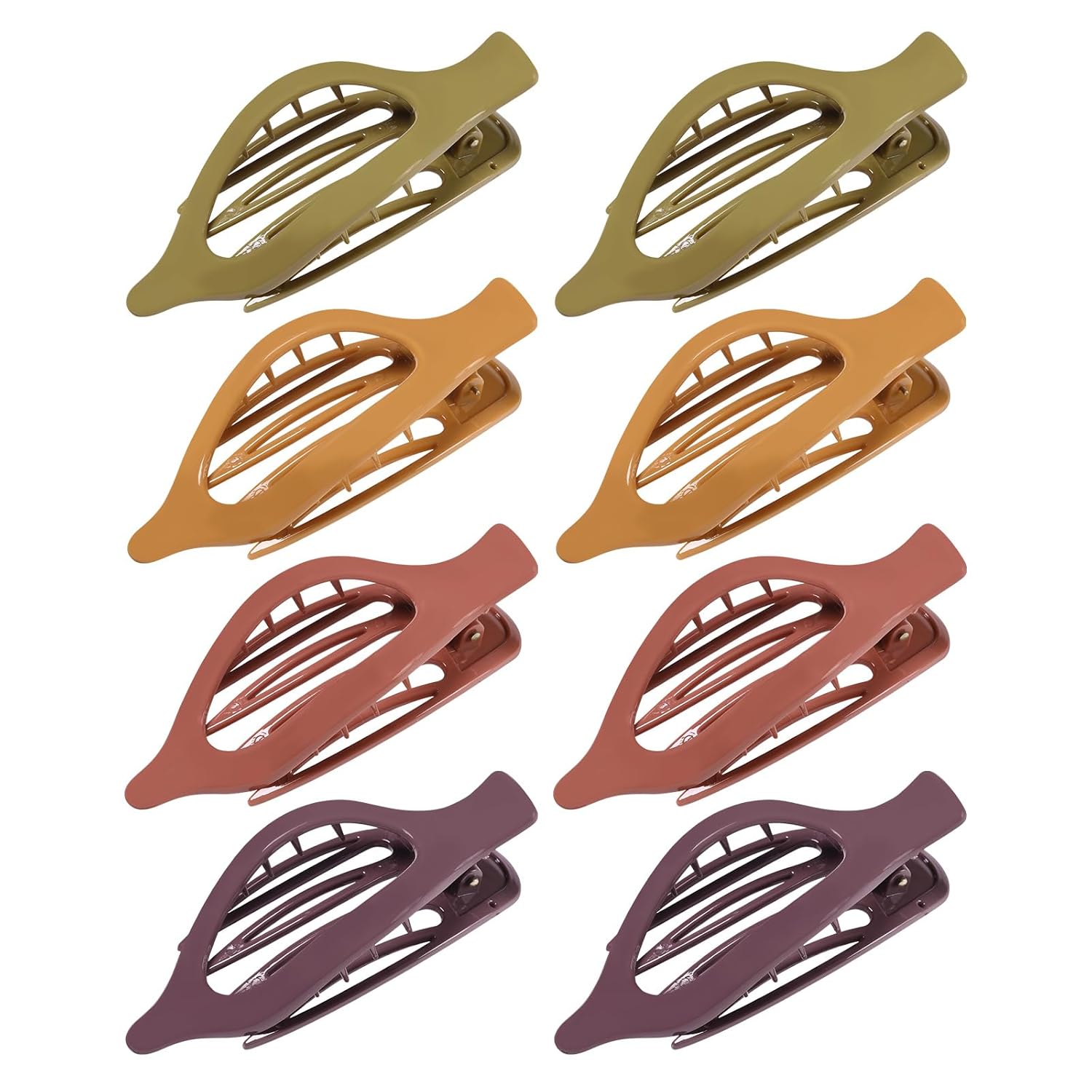 8 Pack Flat Hair Clips for Women,Matte No Crease Flat Claw Clips, Large Strong Hold Barrettes for Thick & Thin Hair, French Duckbill Styling Accessories