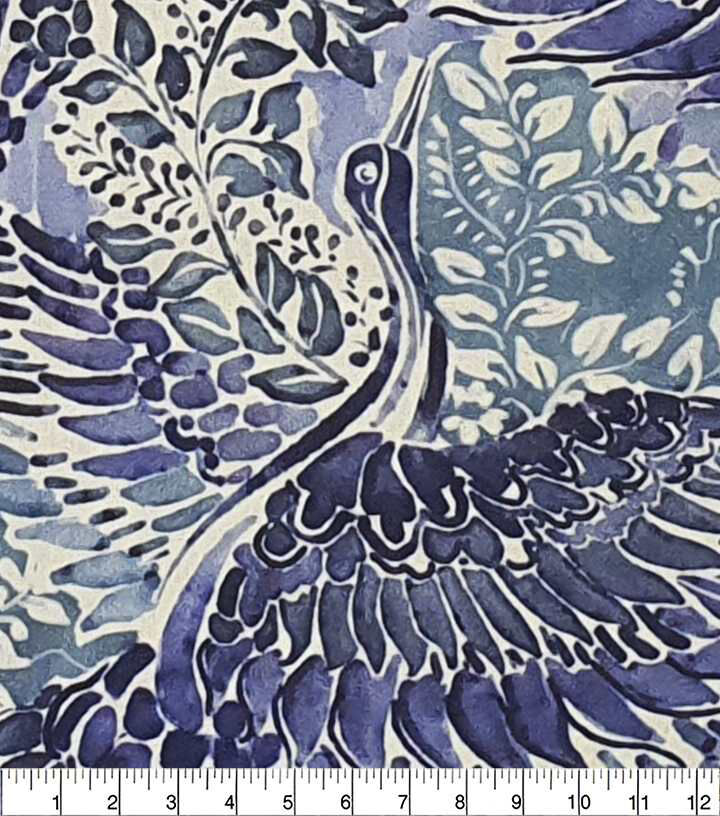 Hidden Pheasant Blue 108 Wide Premium Cotton Fabric