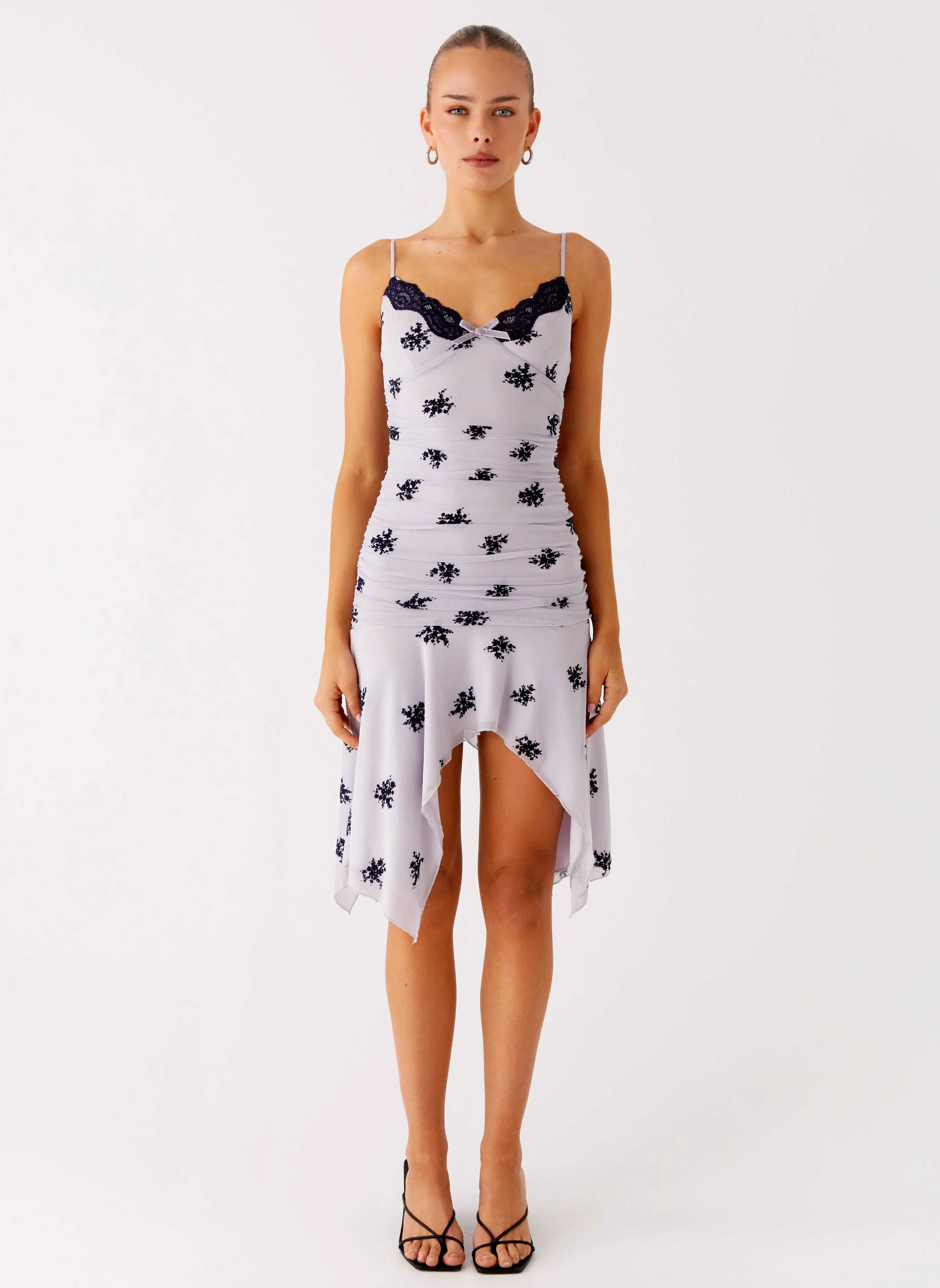 Amor Flock Hanky Mini Dress - Lilac