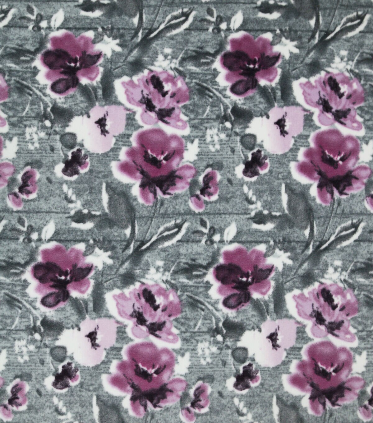 Luxe Fleece Fabric Watercolor Floral On Wood