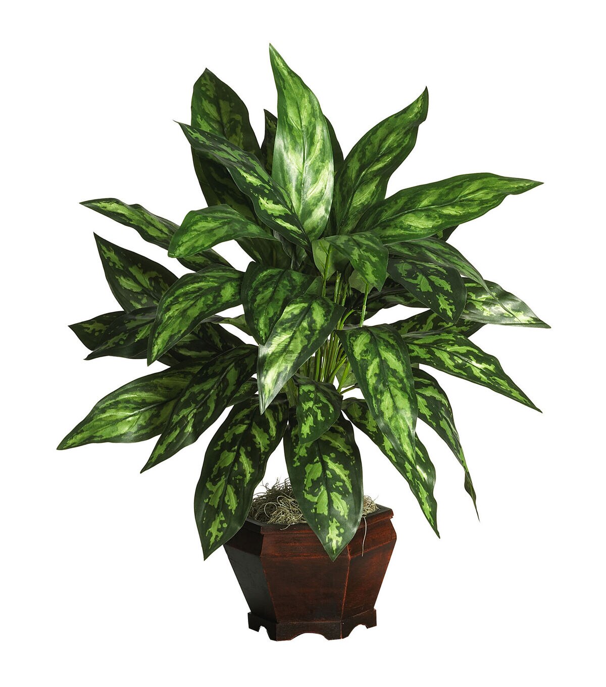 Nearly Natural 29 Silver King With Wood Vase Silk Plant