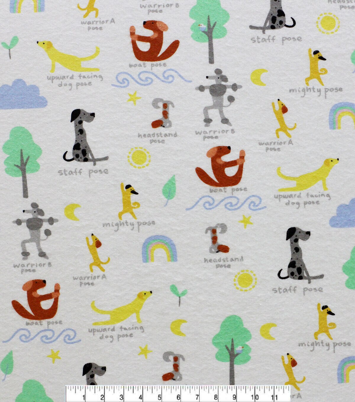 Dog Yoga Super Snuggle Flannel Fabric
