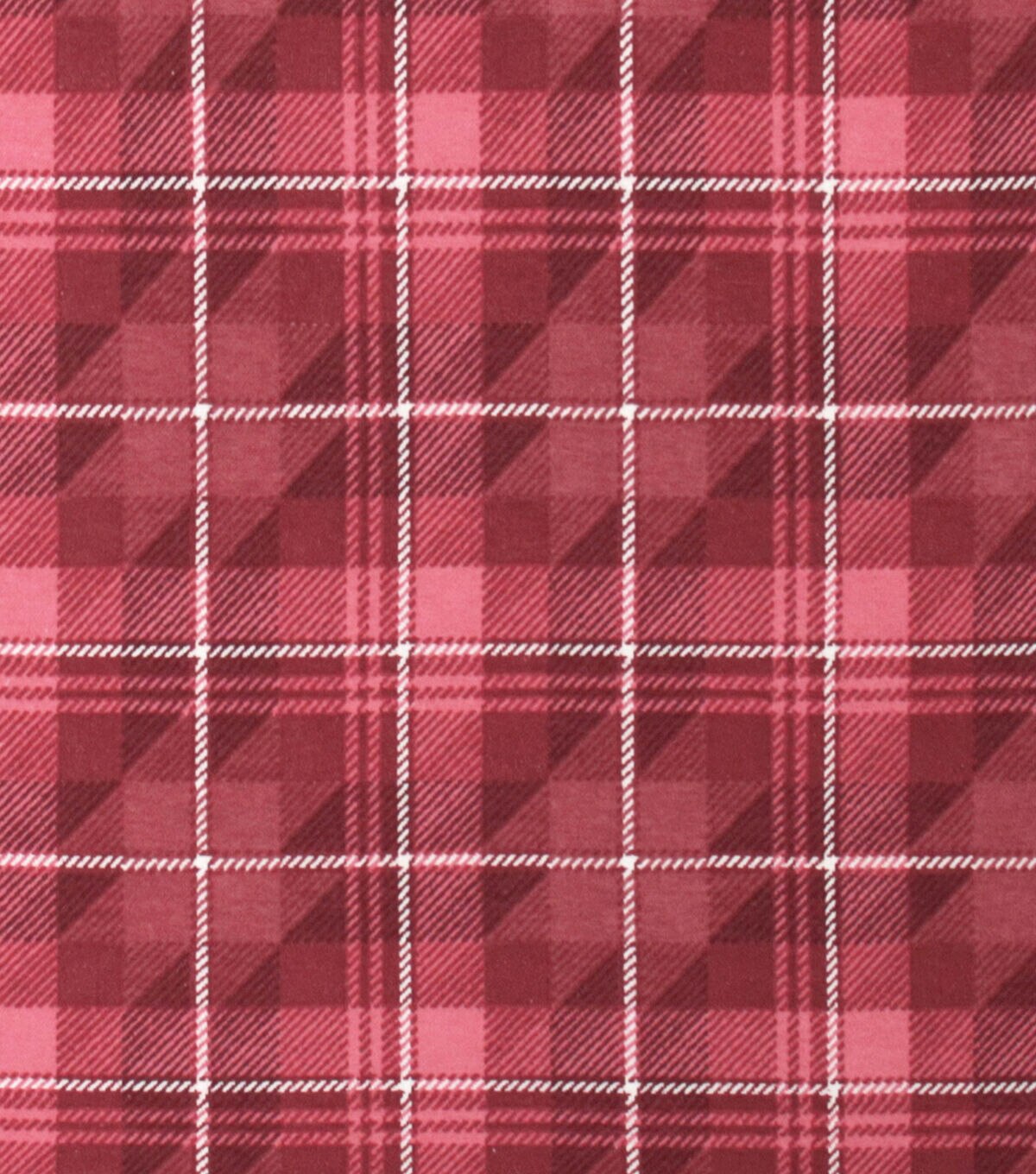 Pink Block Plaid Super Snuggle Flannel Fabric