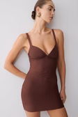 Bandage Knit Mini Dress - Chocolate