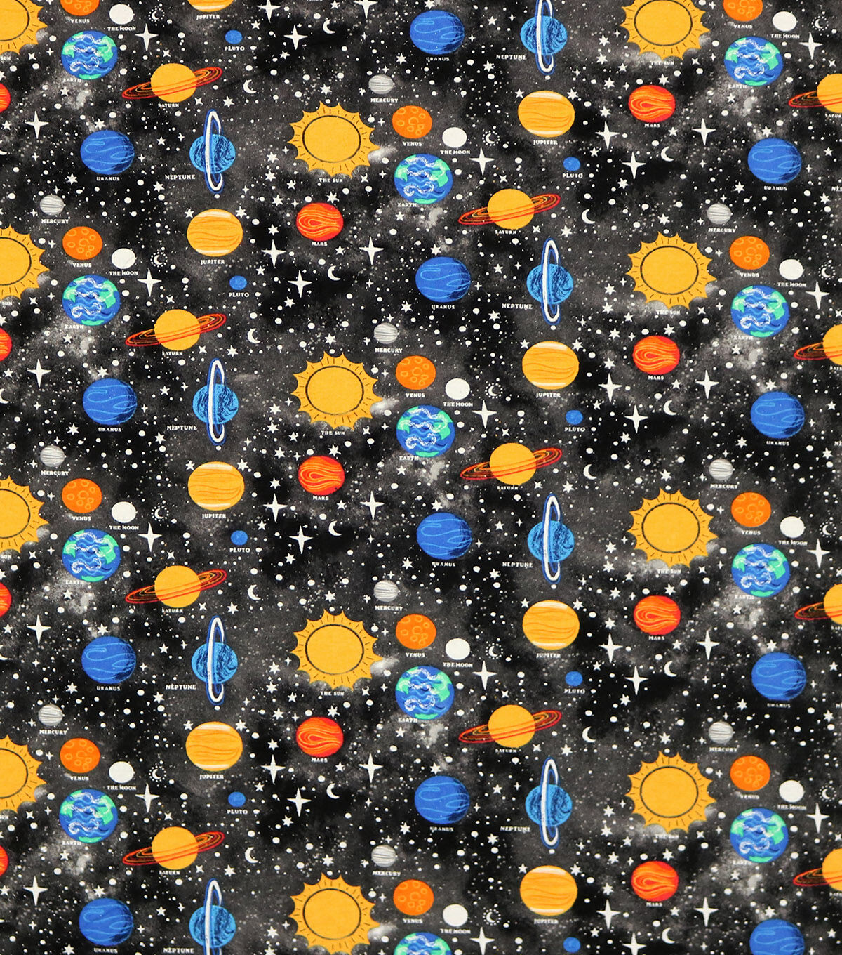 Solar System Names Super Snuggle Flannel Fabric