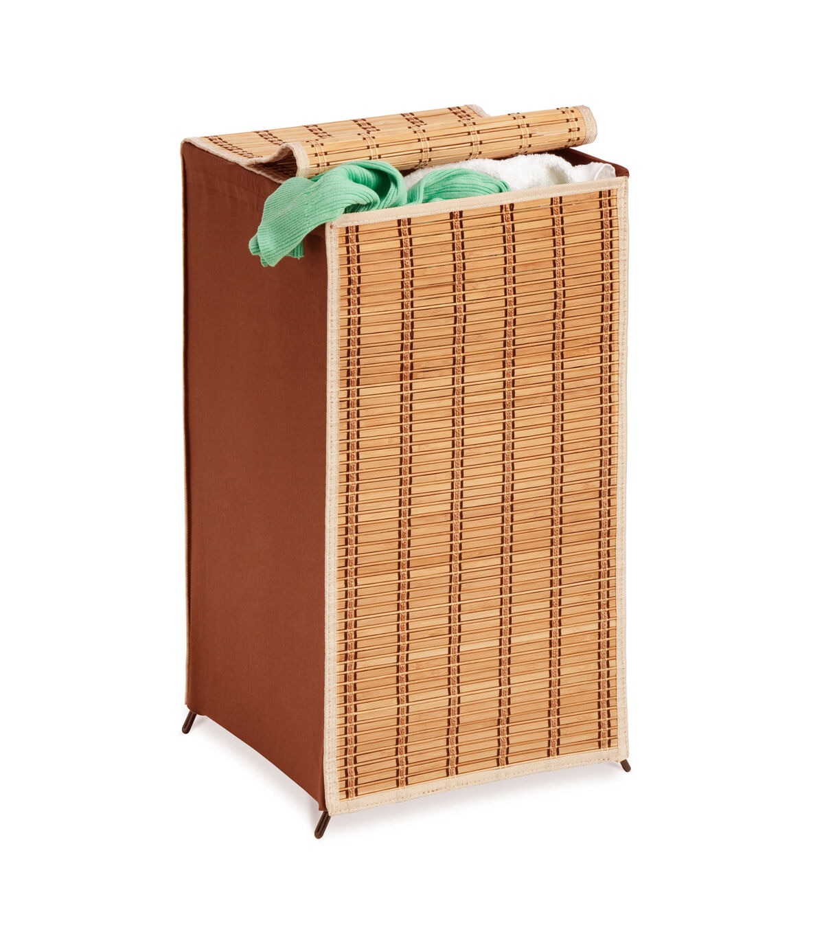 Honey Can Do 13.5 x 26 Natural Bamboo Laundry Hamper With Lid