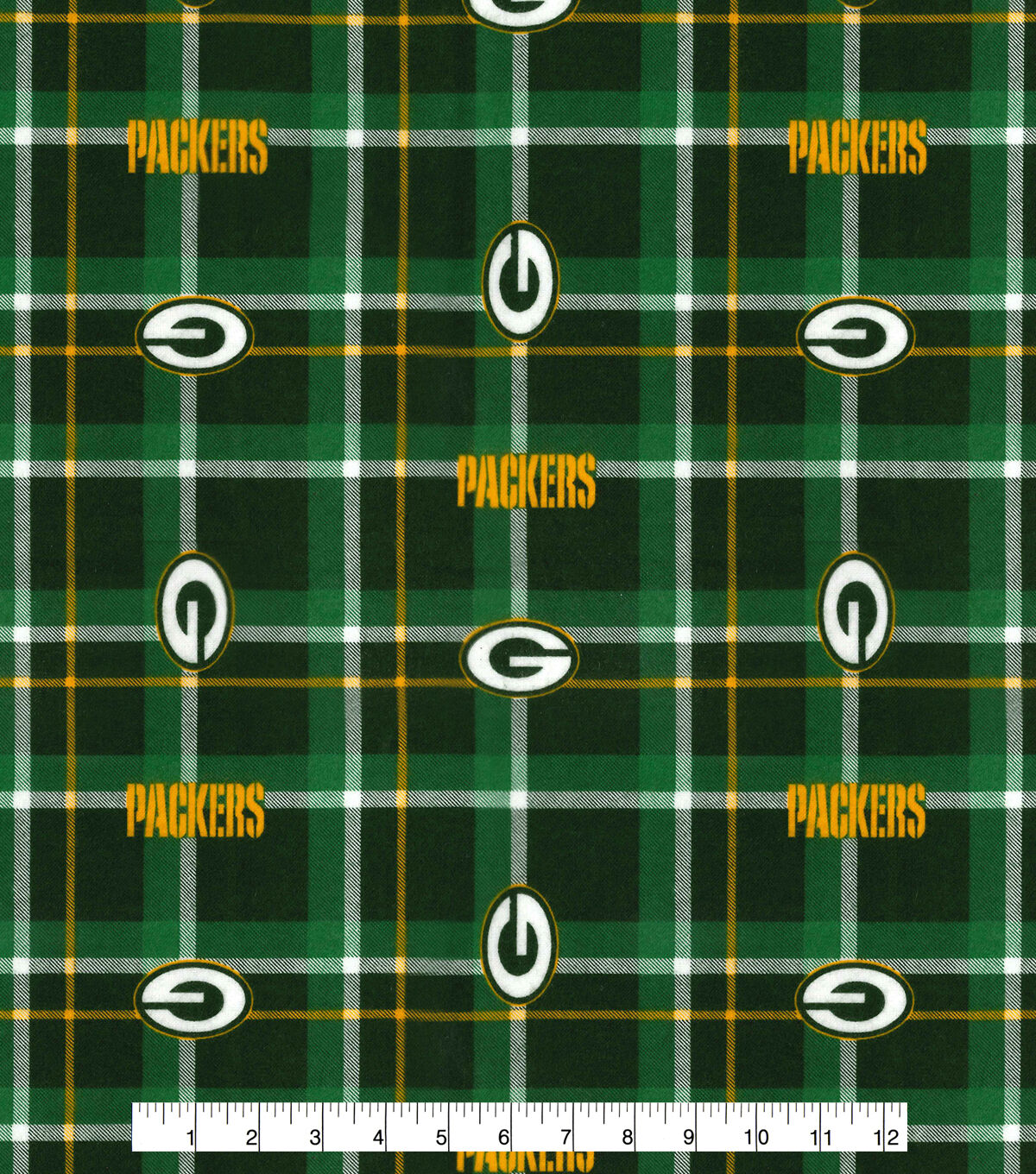 Fabric Traditions Green Bay Packers Flannel Fabric 42 Plaid