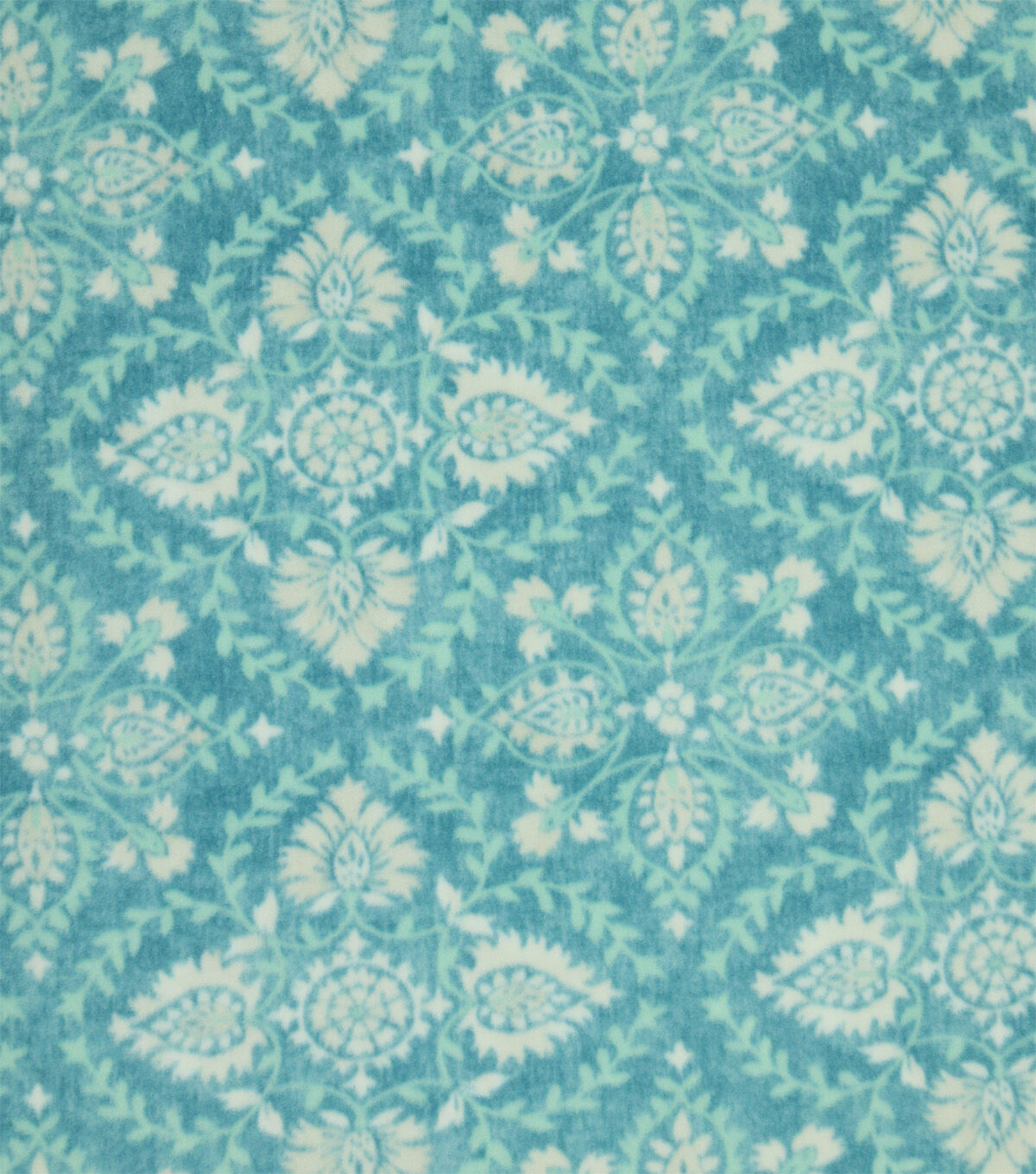 Blue Damask Anti Pill Plush Fleece Fabric