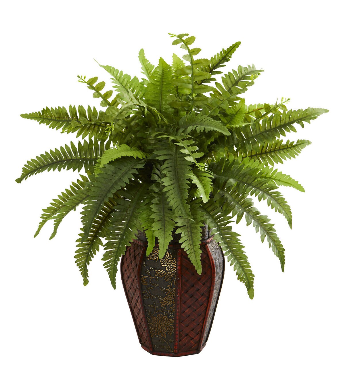 Nearly Natural 20 Boston Fern Artificial Plant in Decorative Planter
