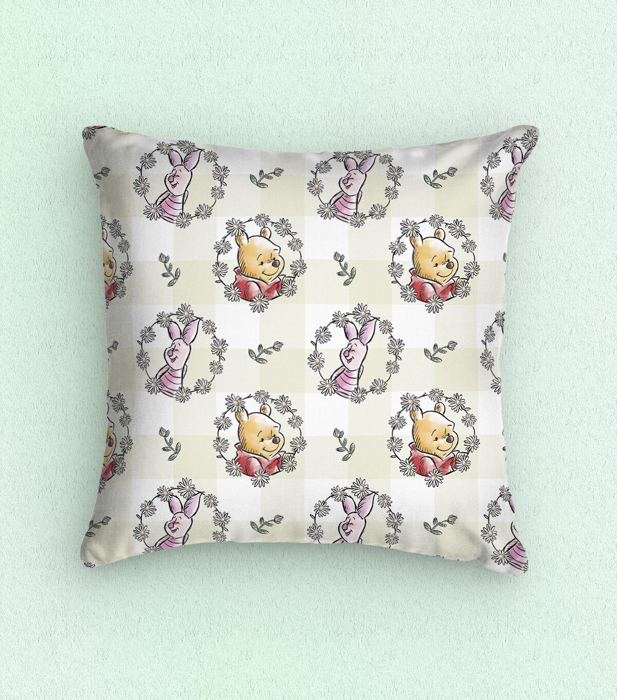 Disney Pooh Classic Cotton Fabric Piglet Check