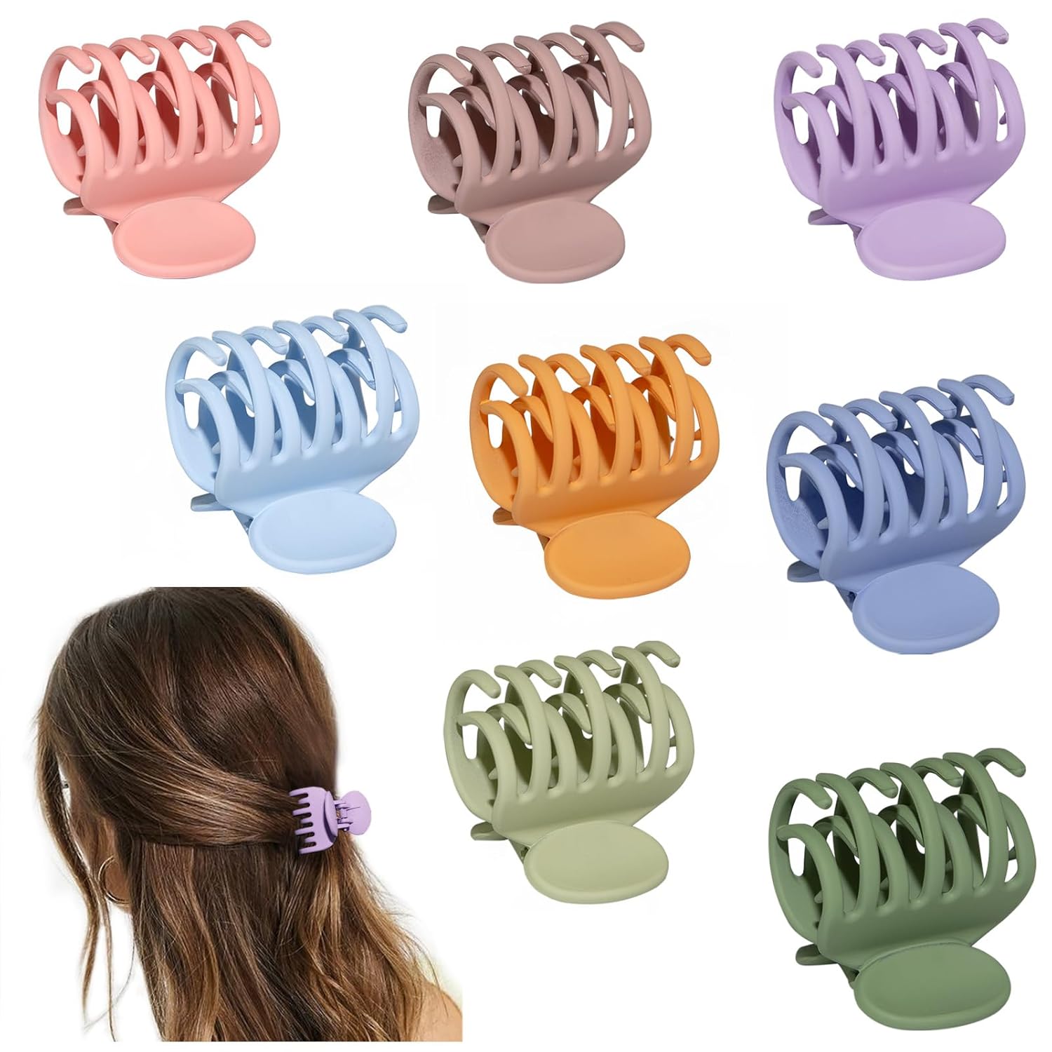 1.6 Matte Small Double Row Teeth Hair Clips for Women - Strong Hold Jaw Clamps for Thin, Fine & Thick Hair