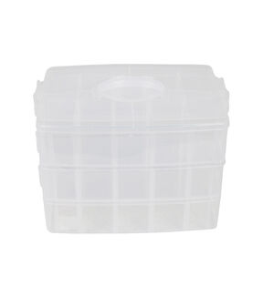 Everything Mary 10 White 30 Compartment Stackable Plastic Storage Box