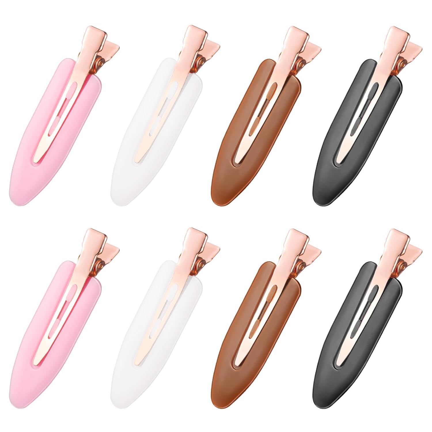 D 6 Pcs Creaseless Hair Clips No bend No Crease Hair Clip Makeup Clips for Women and Girls Flat Hair Clips for Hairstyling Salon Golden Handle