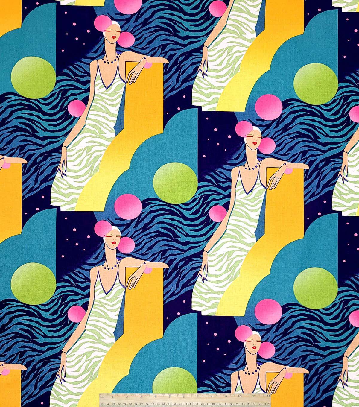 Alexander Henry Lola on Dark Blue Premium Cotton Fabric