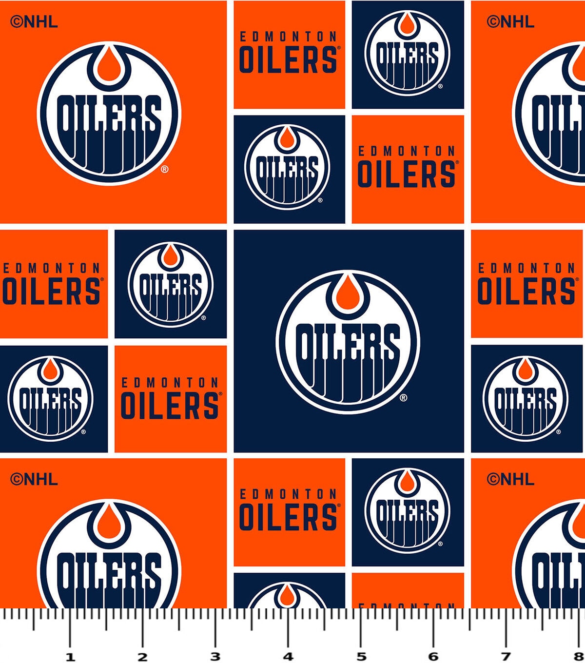 NHL Edmonton Oilers Black Cotton Fabric