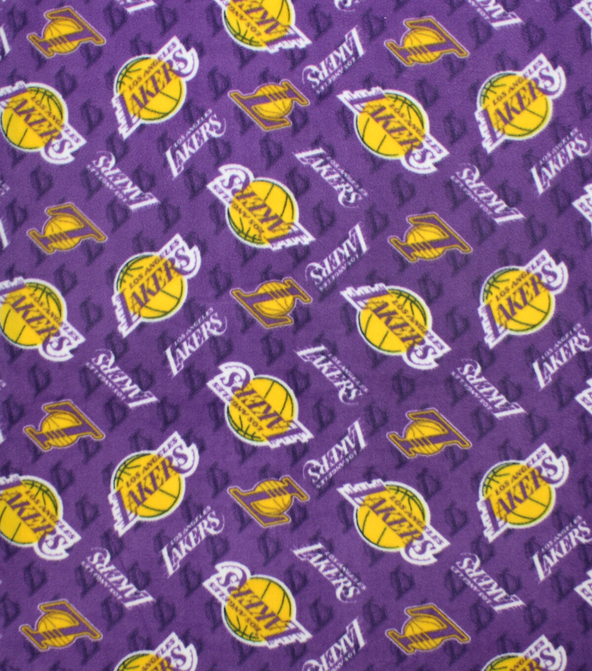 Los Angeles Lakers Fleece Fabric Logos on Purple