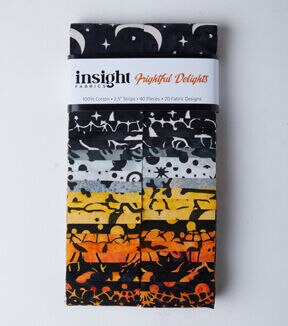 2.5 Frightful Delight Batik Cotton Fabric Strip 40pc