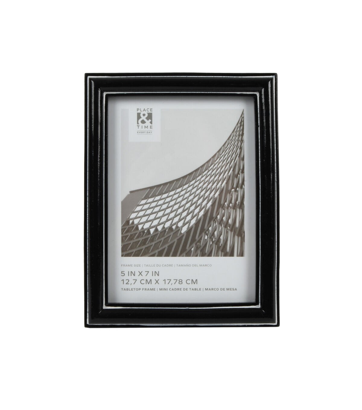 5 x 7 Black Glazing Resin Tabletop Picture Frame by Place & Time