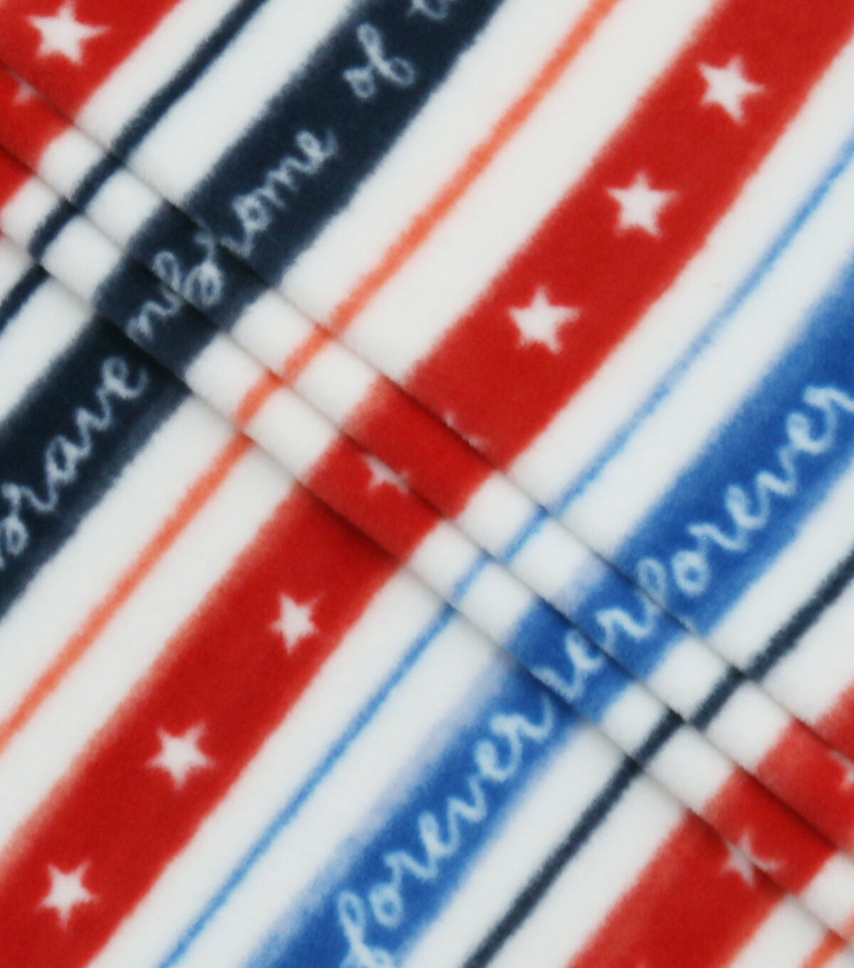 Patriotic Words Stripes Anti Pill Fleece Fabric