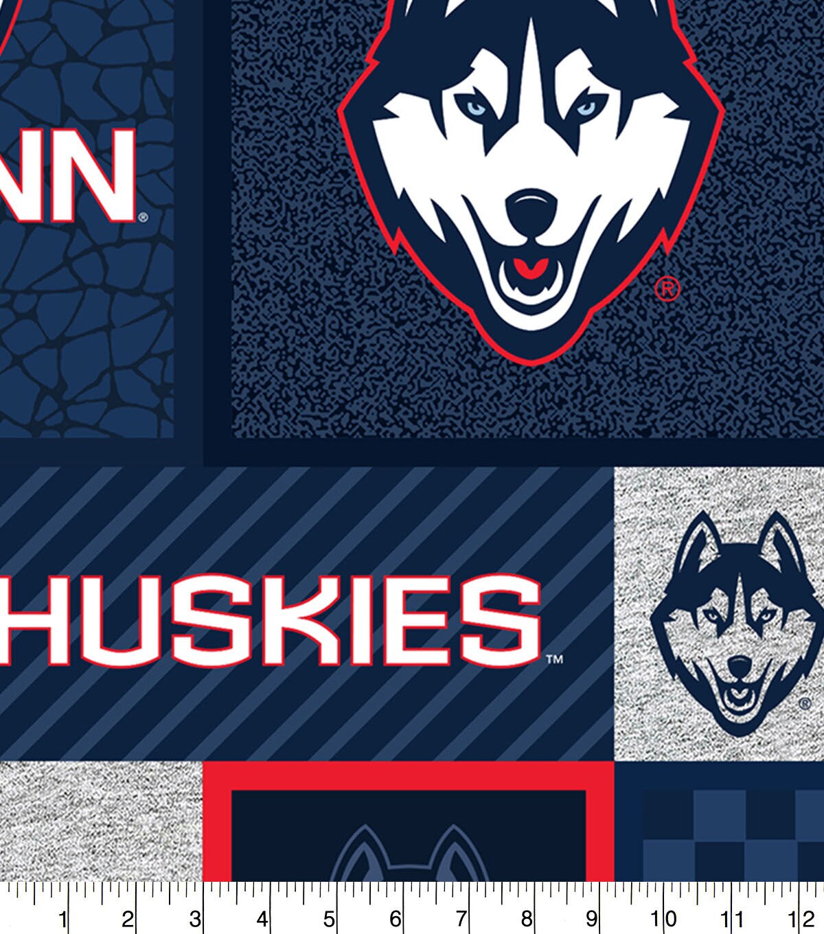 University of Conneticut Huskies Fleece Fabric College Patch