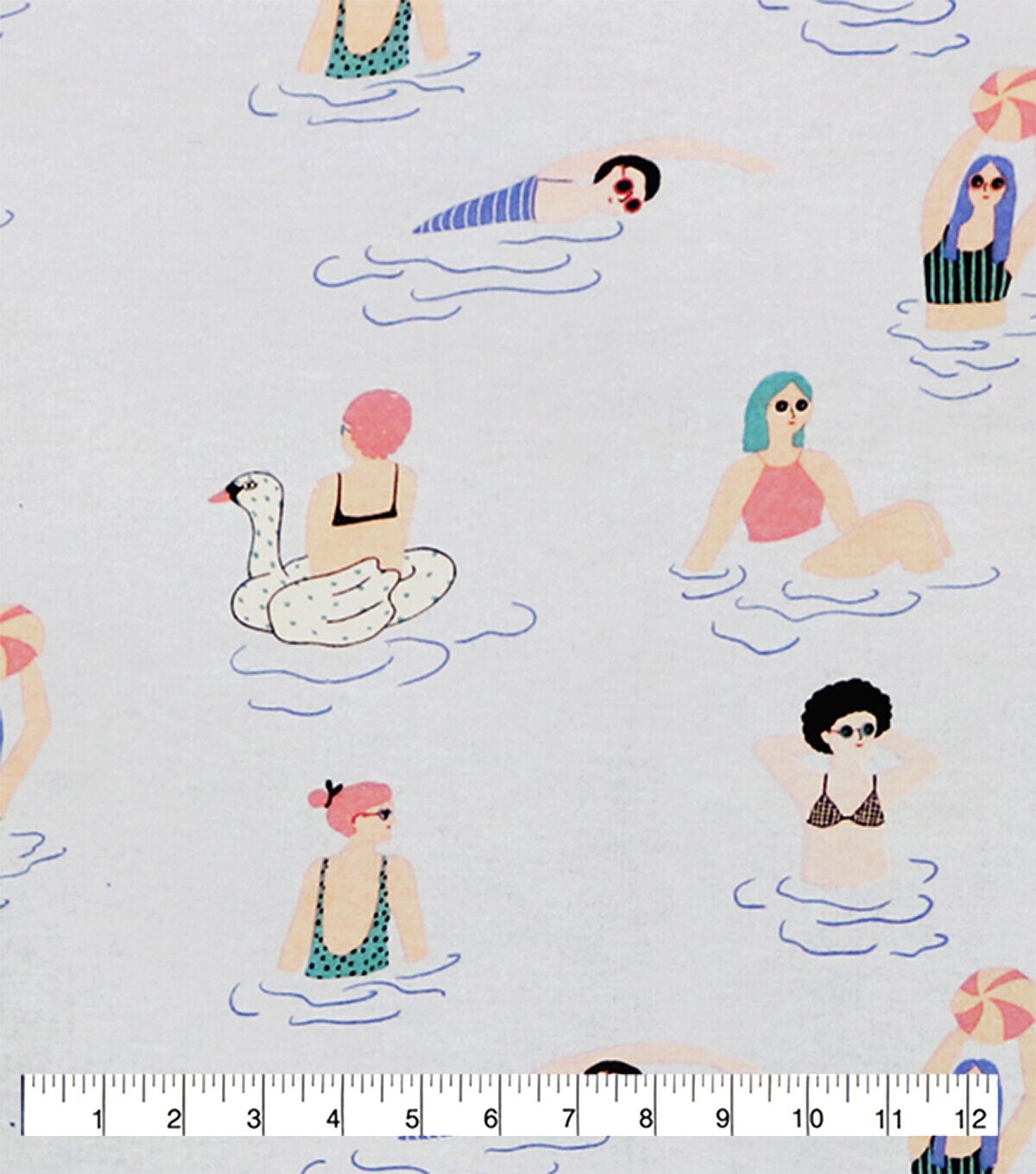 Super Snuggle Girls Swimming Flannel Fabric