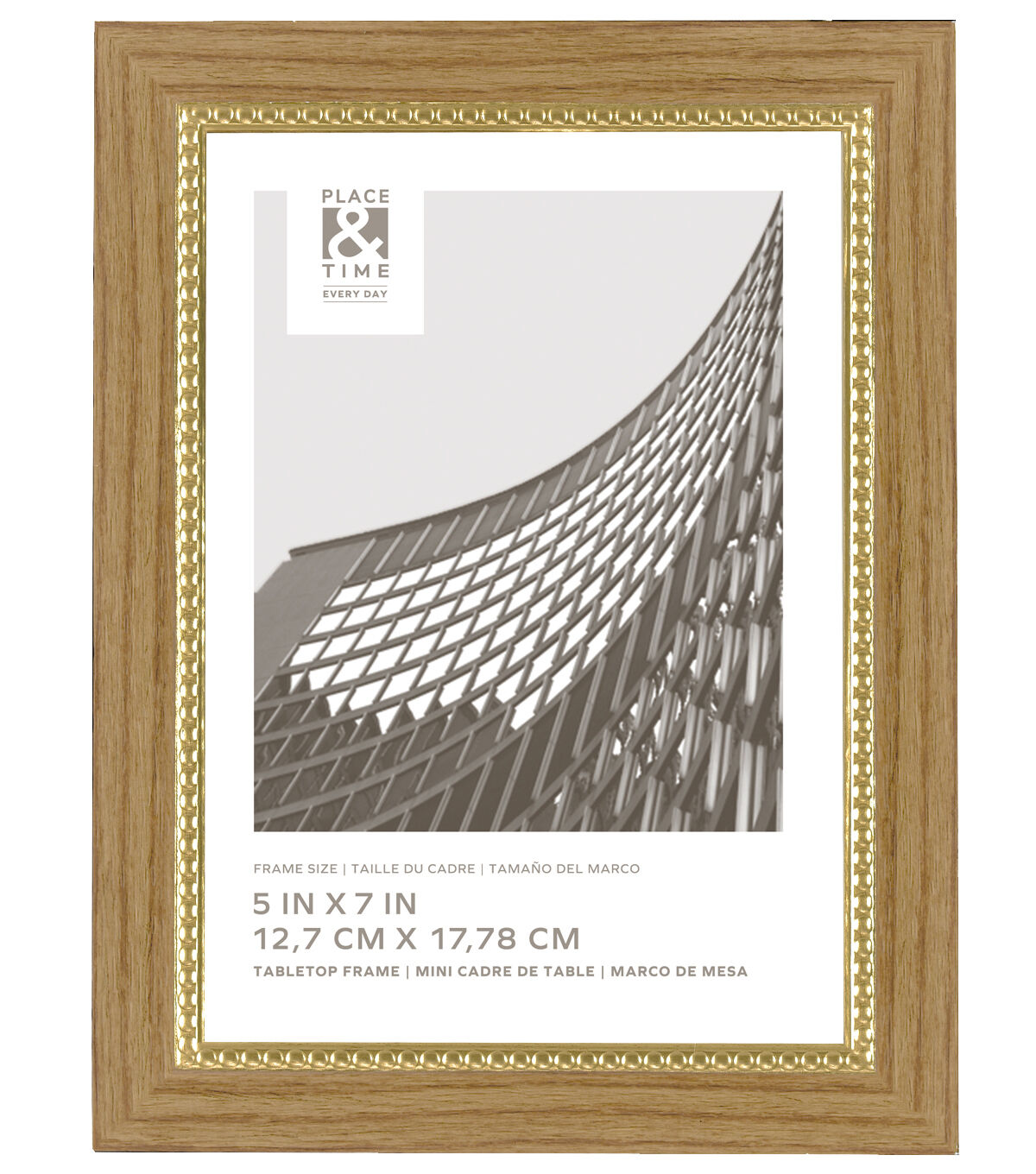 5 x 7 Two Toned & Gold Beaded Tabletop Picture Frame by Place & Time