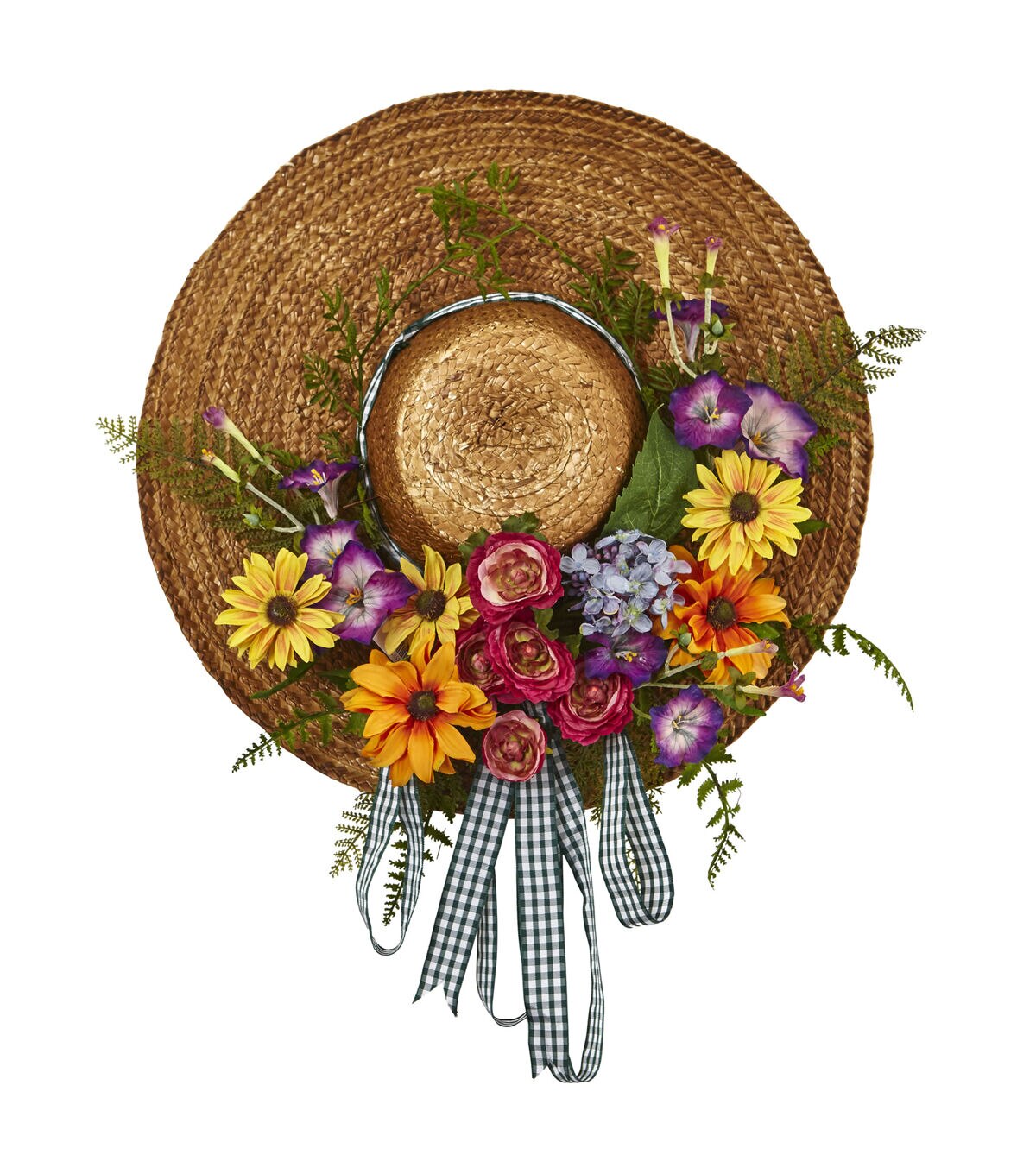 Nearly Natural Mixed Flower Hat Wreath