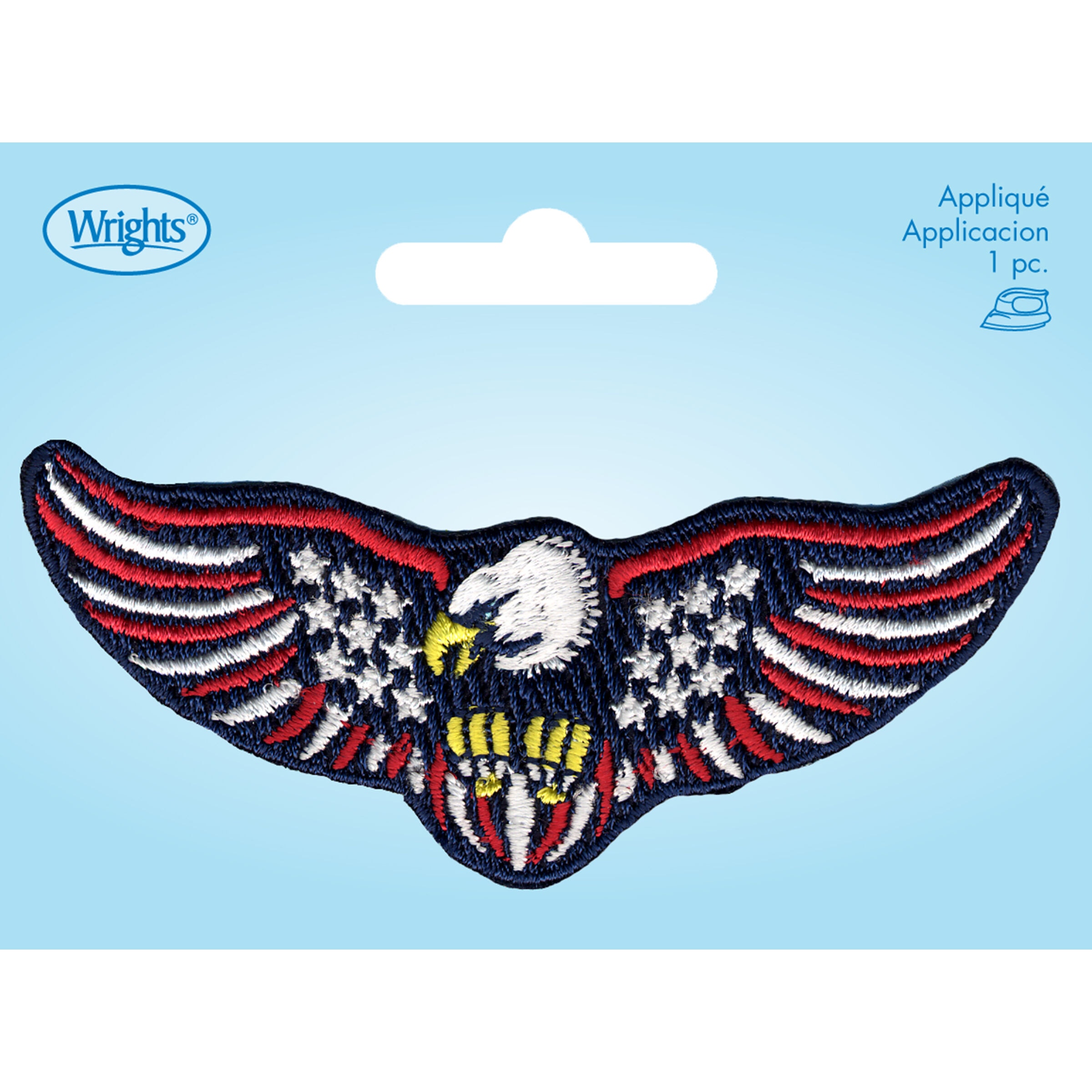 Wrights US Flag Eagle Iron On Patch