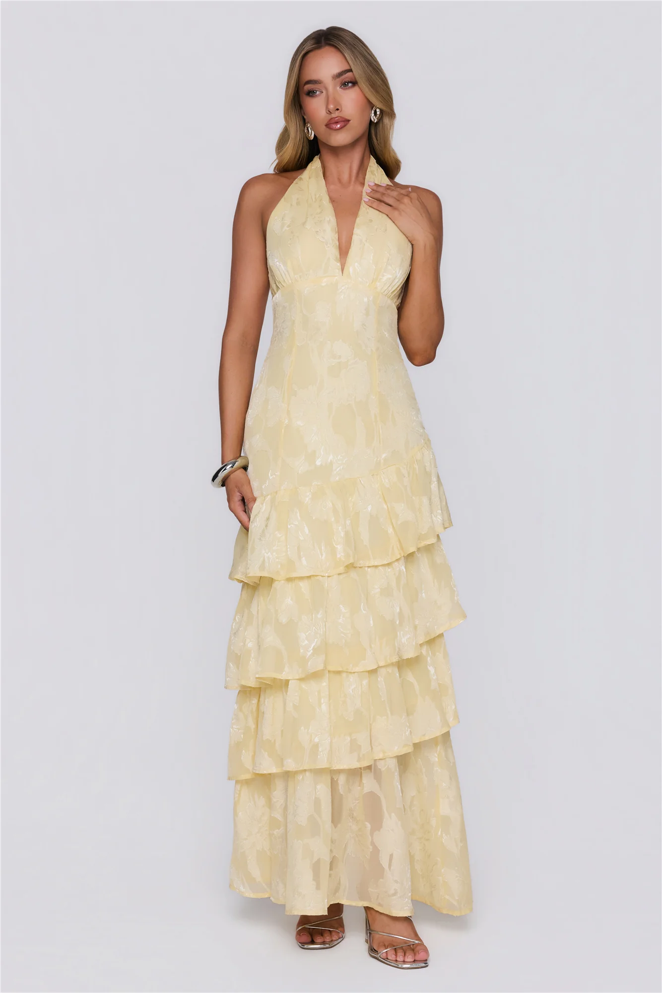 Mood Shift Halter Maxi Dress Yellow