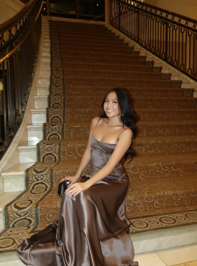 Simple Brown Spaghetti Straps A Line Prom Dress Party Dress SH1379