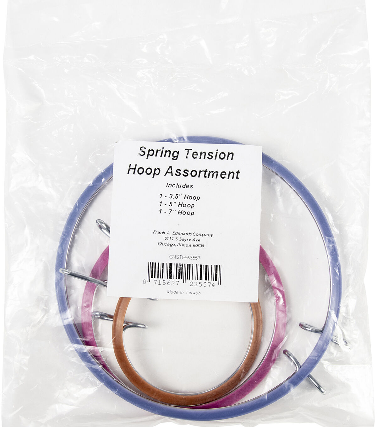 Frank A. Edmunds Spring Tension Hoop Set 3 Pkg 3.5'', 5'' & 7''