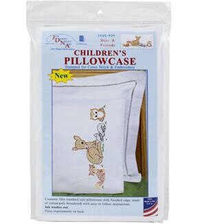 Jack Dempsey Deer & Friends Children's Stamped Perle Edge Pillowcase